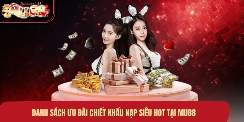 Danh sách ưu đãi chiết khấu nạp siêu hot tại MU88